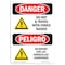 Signmission Safety Sign, OSHA Danger, 10" Height, Rigid Plastic, Do Not Travel With Forks Raised Spanish OS-DS-P-710-VS-1178 - alternate 1